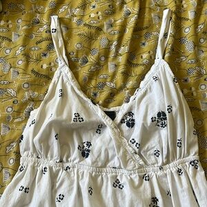 White tank top with blue flowers